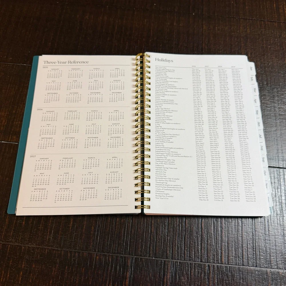 Cambridge‎ WorkStyle 2026 Agenda Weekly Monthly Planner Teal Gold 1606-200-12
